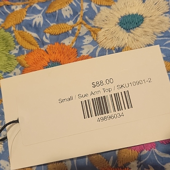 THML Blue Blouse with Floral Embroidery - Picture 6 of 6